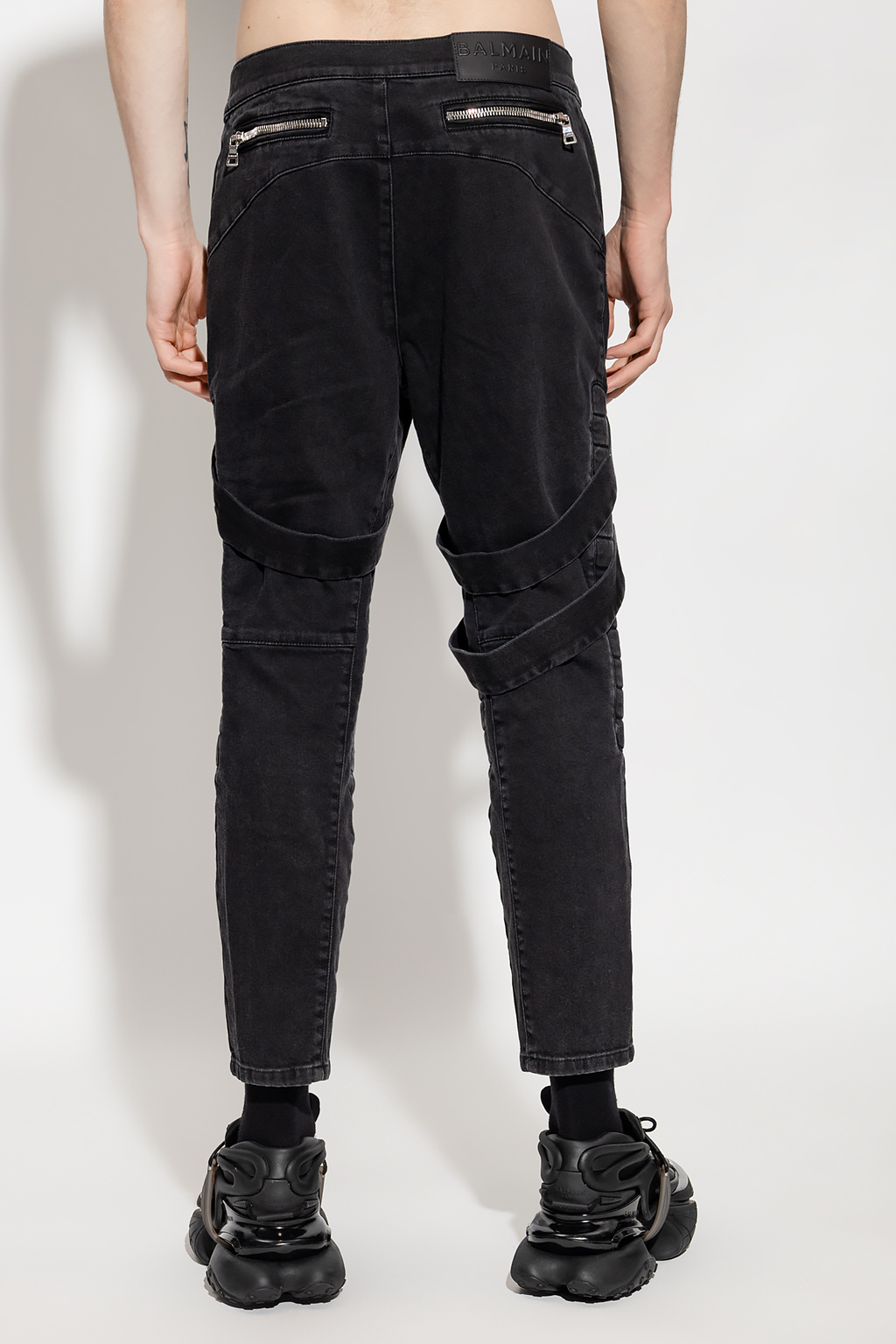 Black balmain hot sale pants